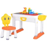 widok dwustronnego blatu stolika z miejscem na klocki