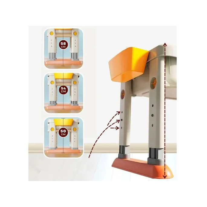 schowek na zabawki wewnątrz regulowanego stolika