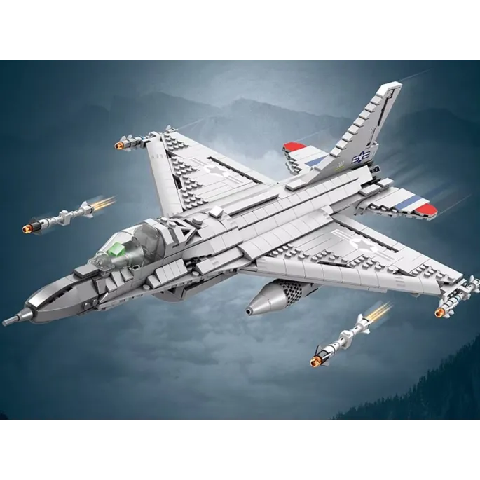 Ruchome elementy myśliwca F16, w tym otwierane podwozie i pociski