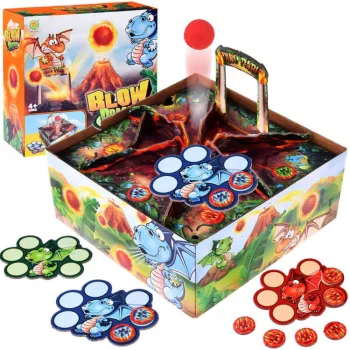 Rodzinna gra zręcznościowa Smoczy Wulkan na planszy ze żetonami