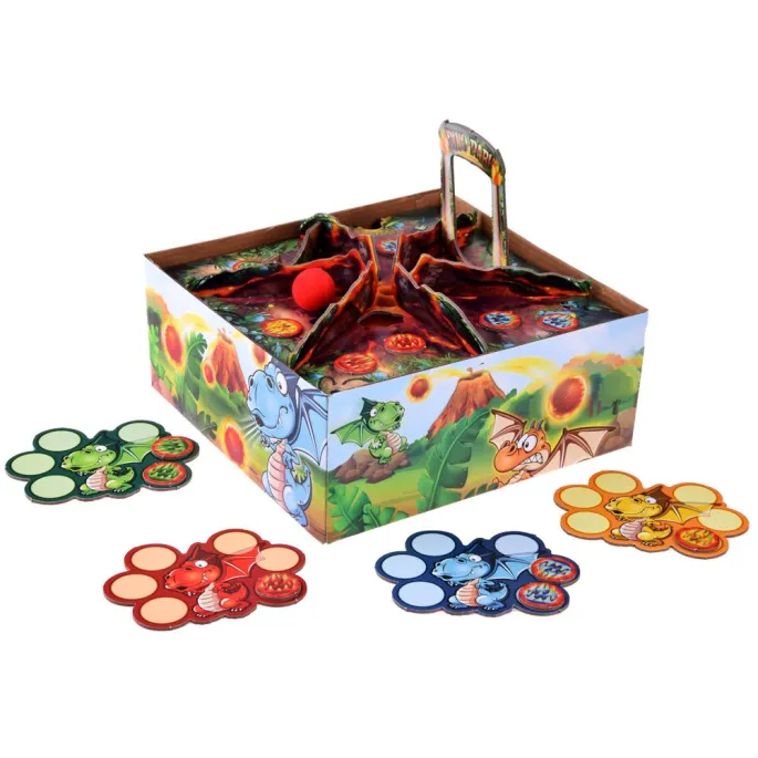 Plansza gry Smoczy Wulkan wraz z przegródkami i przeszkodami