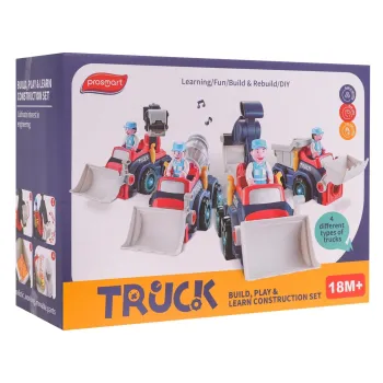 rozkręcana koparka z akcesoriami na białym tle