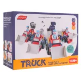 rozkręcana koparka z akcesoriami na białym tle