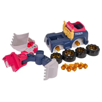 wkrętarko-wiertarka i śrubokręt obok koparki