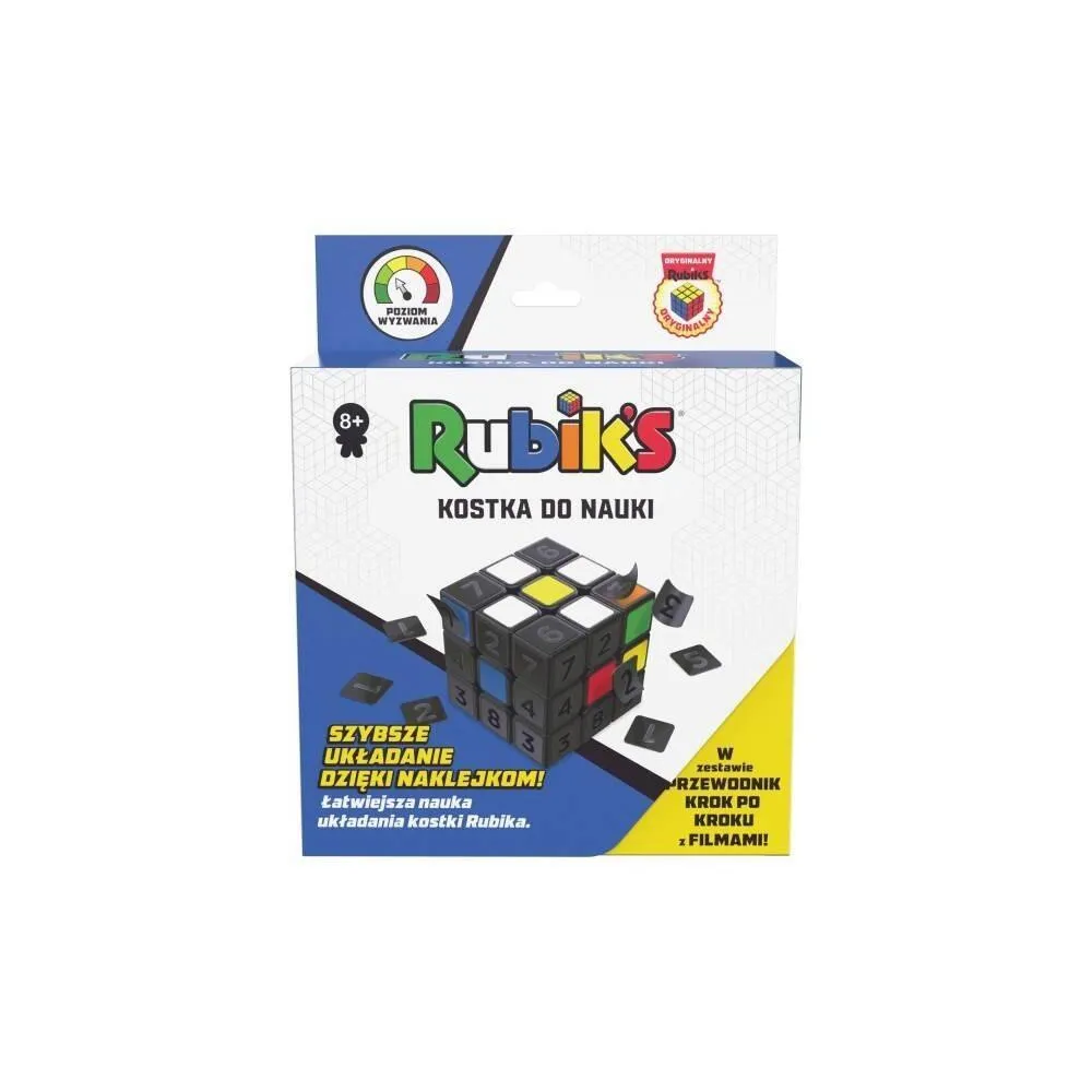 Rubik's Kostka do nauki z widocznymi ponumerowanymi naklejkami na ściankach