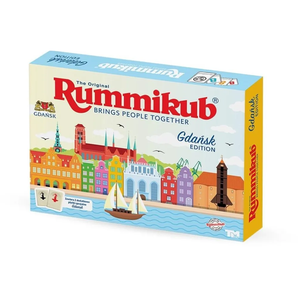 plansza i płytki z cyframi gry Rummikub Gdańsk podczas rozgrywki