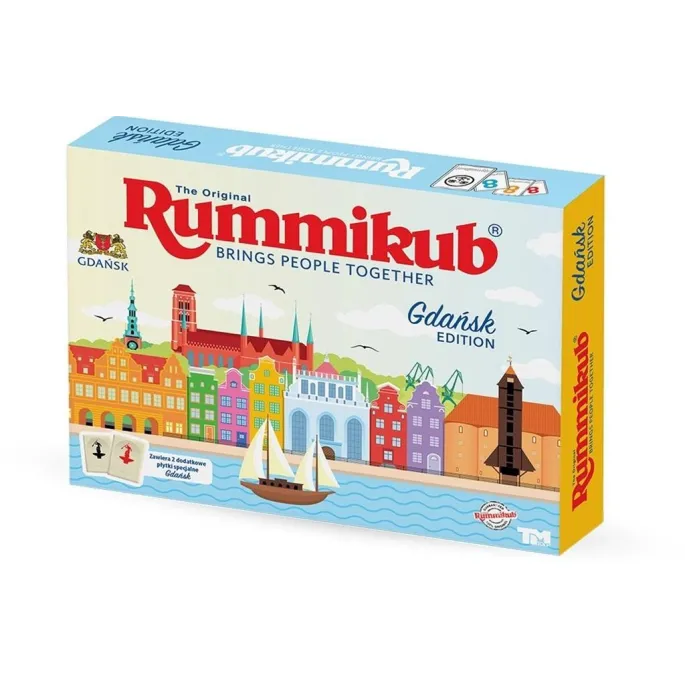 plansza i płytki z cyframi gry Rummikub Gdańsk podczas rozgrywki