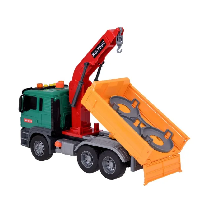 Wywrotka śmieciarki pokazująca mechanizm zsuwania załadunku