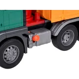 Komplet zabawki: ciężarówka śmieciarka i dwa kolorowe kontenery