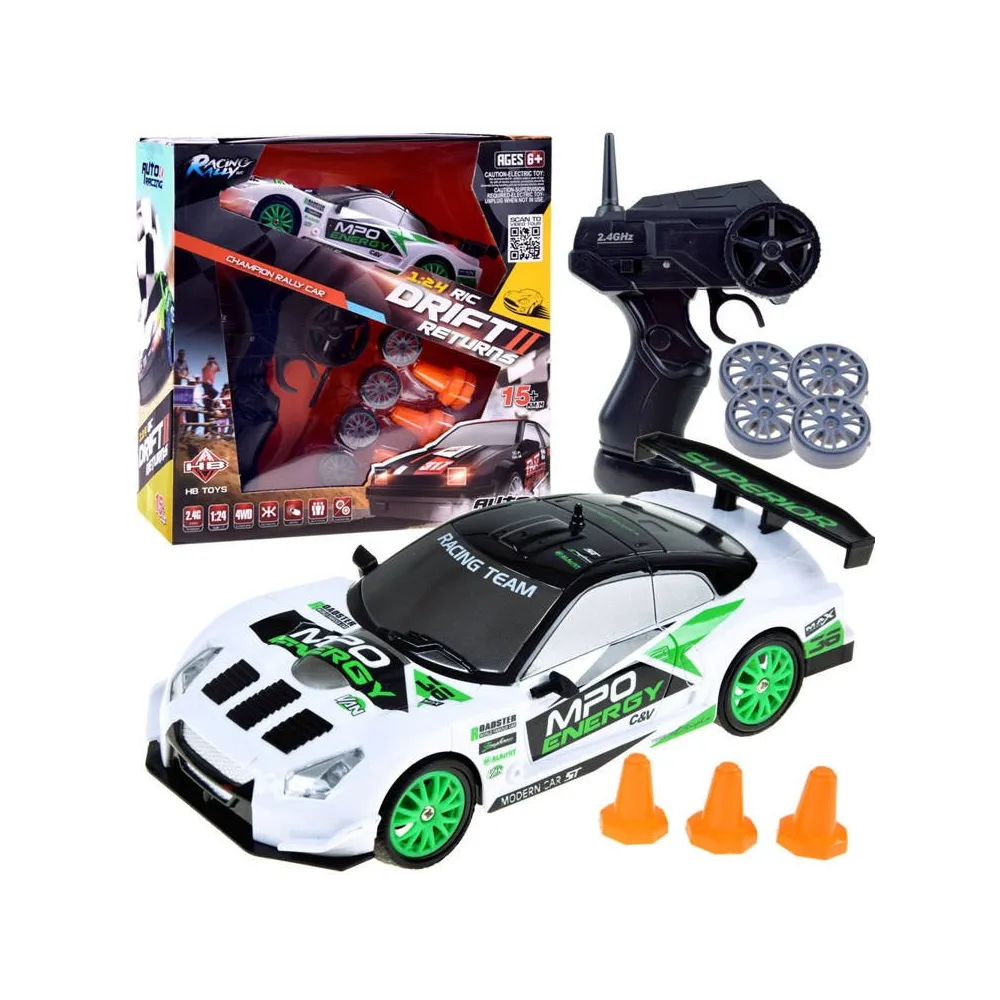 samochód zdalnie sterowany do driftu na tle białym