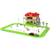 Ruchoma korbka w stodole do podnoszenia pasz na farmie