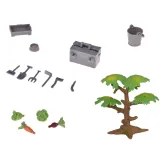 Figurki rolników dbających o zwierzęta gospodarskie na farmie zabawkowej