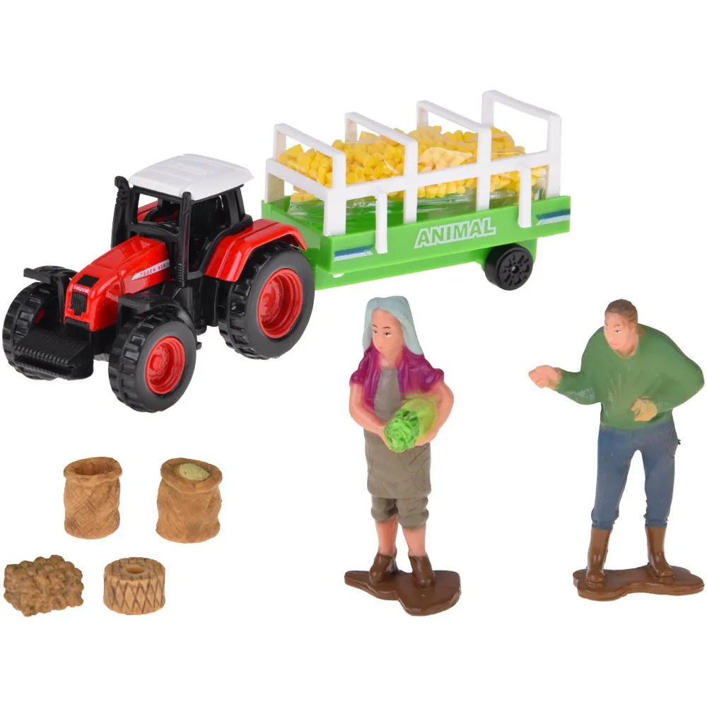 Akcesoria takie jak łopata, motyka czy skrzynia rozłożone przy stodole