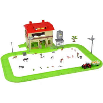 Ogólny widok rozłożonego zestawu farmy o wymiarach 71x79x24 cm