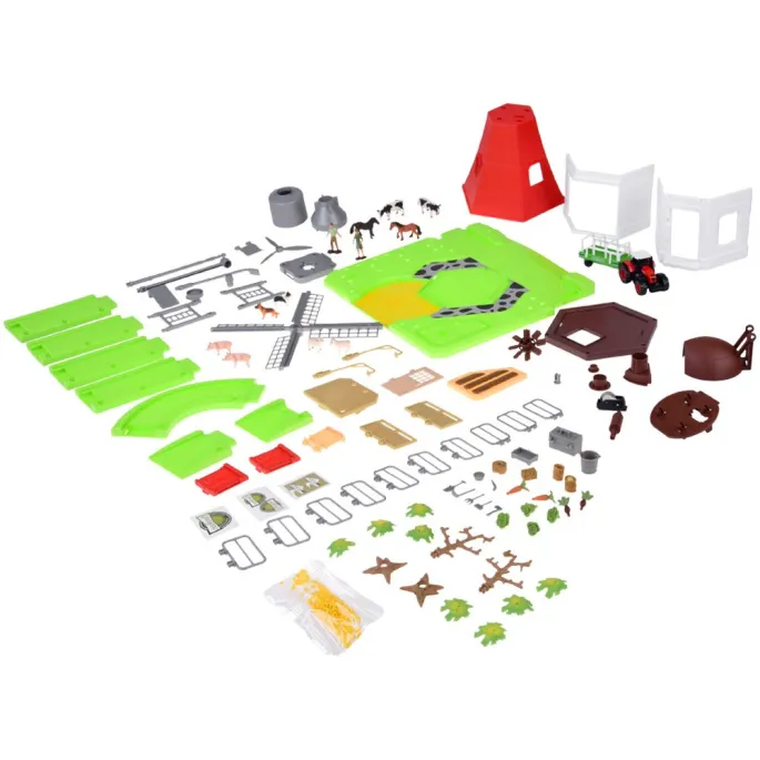 zbliżenie na dwupiętrowy młyn z białymi ścianami i czerwonym dachem