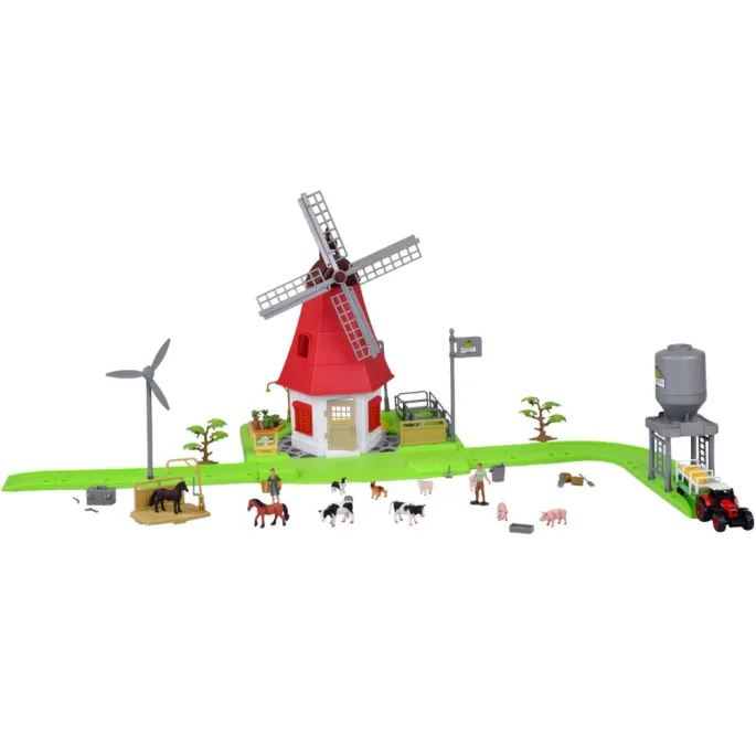 figurka gospodarza z akcesoriami ustawiona przy wejściu do budynku młyna