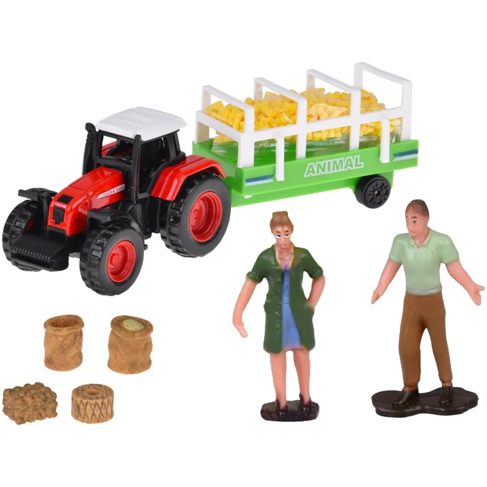 ogród warzywny wraz z drzewkami i dodatkowymi akcesoriami farmy