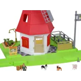 widok na rozłożone elementy zestawu do budowy krajobrazu wiejskiego