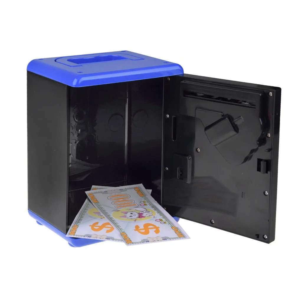 Detal uchwytu na górze skarbonki sejf bankomat