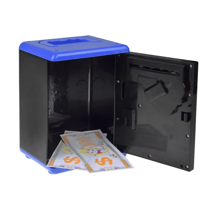 Detal uchwytu na górze skarbonki sejf bankomat