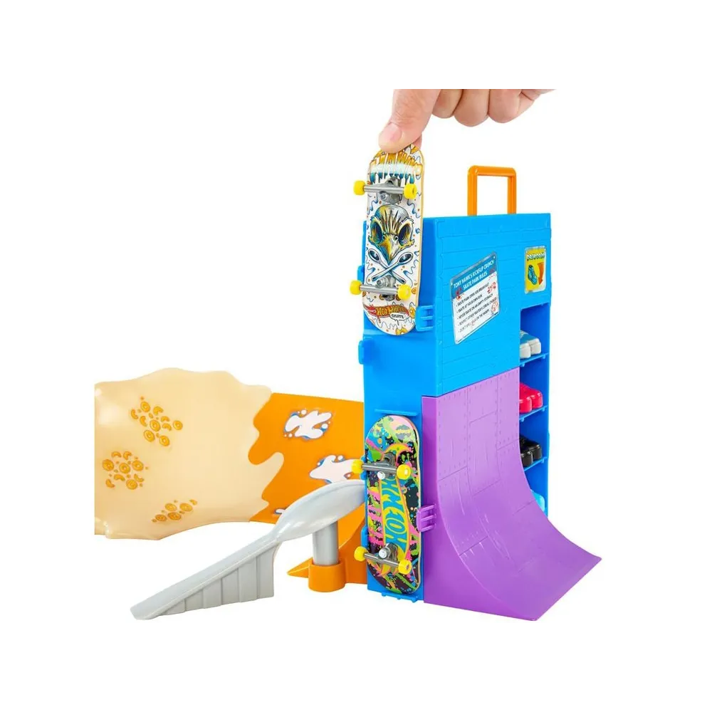 zestaw skate park z poręczą w kształcie łyżki do trików