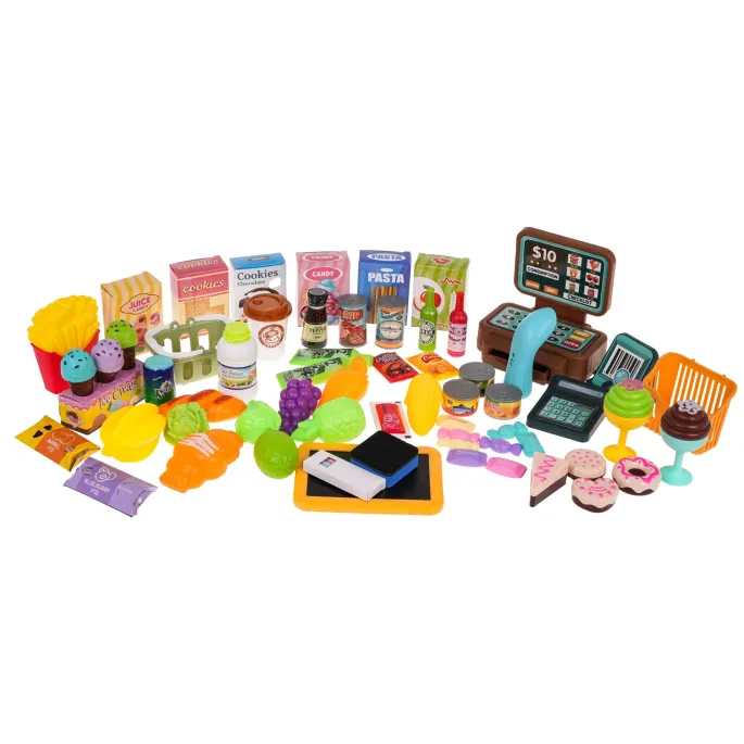 akcesoria i produkty spożywcze dołączone do sklepu zabawkowego