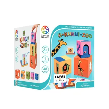 Gra edukacyjna Smart Games A kuku! Zoo z kartami i kartonowymi klockami