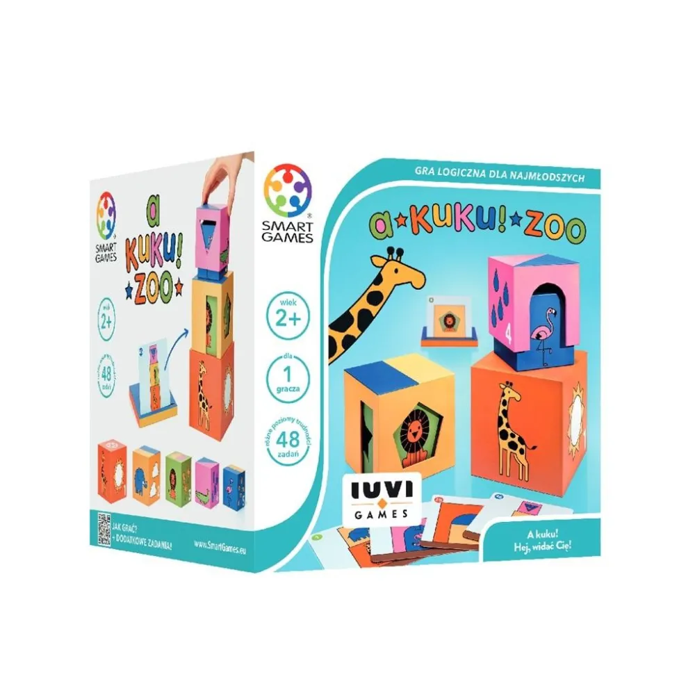 Gra edukacyjna Smart Games A kuku! Zoo z kartami i kartonowymi klockami