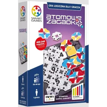 plansza i elementy gry Smart Games Atomowe Zagadki podczas rozgrywki