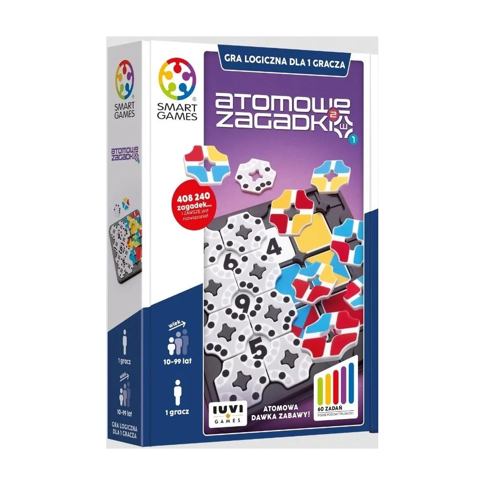 plansza i elementy gry Smart Games Atomowe Zagadki podczas rozgrywki