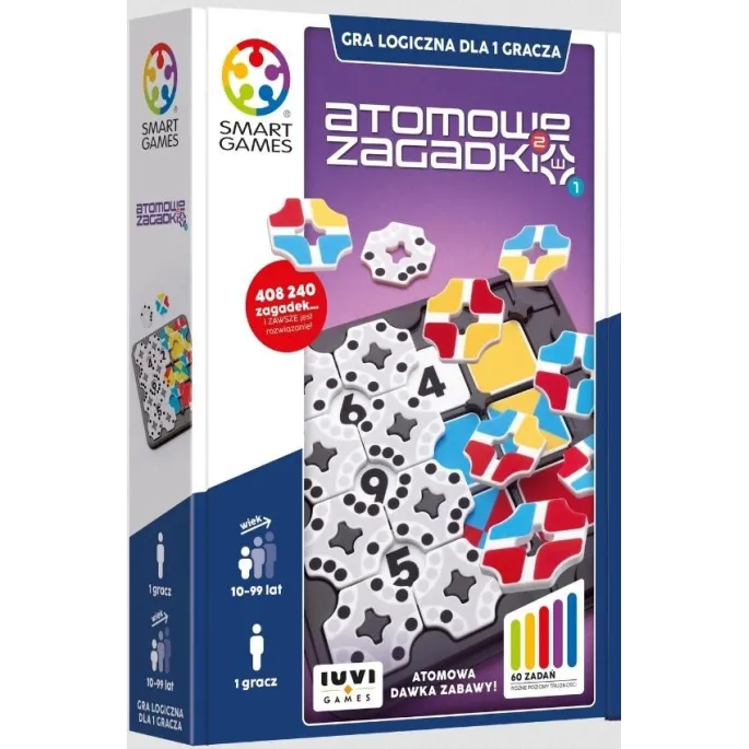 plansza i elementy gry Smart Games Atomowe Zagadki podczas rozgrywki