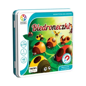Magnetyczna gra logiczna Smart Games Biedroneczki w metalowym pudełku