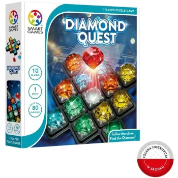 Smart Games Diamond Quest z kolorowymi kryształami i planszą do rozgrywki