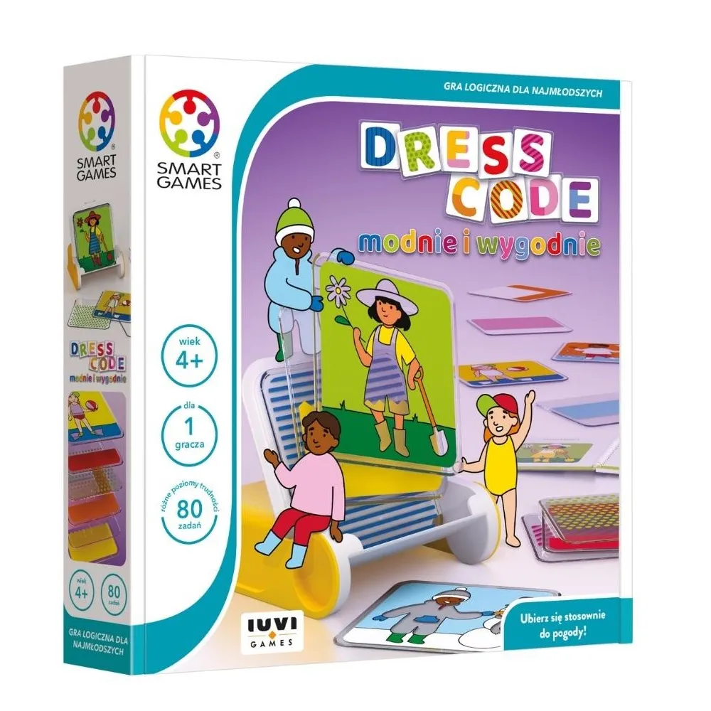 Komplet Smart Games Dress Code z ramką i kolorowymi płytkami na tle zestawu