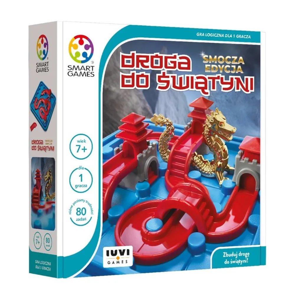 Gra Smart Games Droga do świątyni Smocza edycja z figurką złotego smoka na planszy