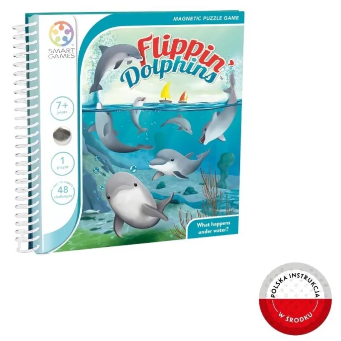 Magnetyczna gra logiczna Flippin' Dolphins z elementami w kształcie delfinów