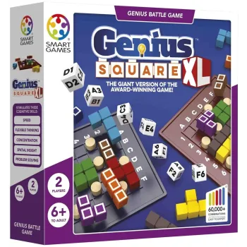Smart Games Genius Square XL w angielskiej wersji, widok planszy z elementami