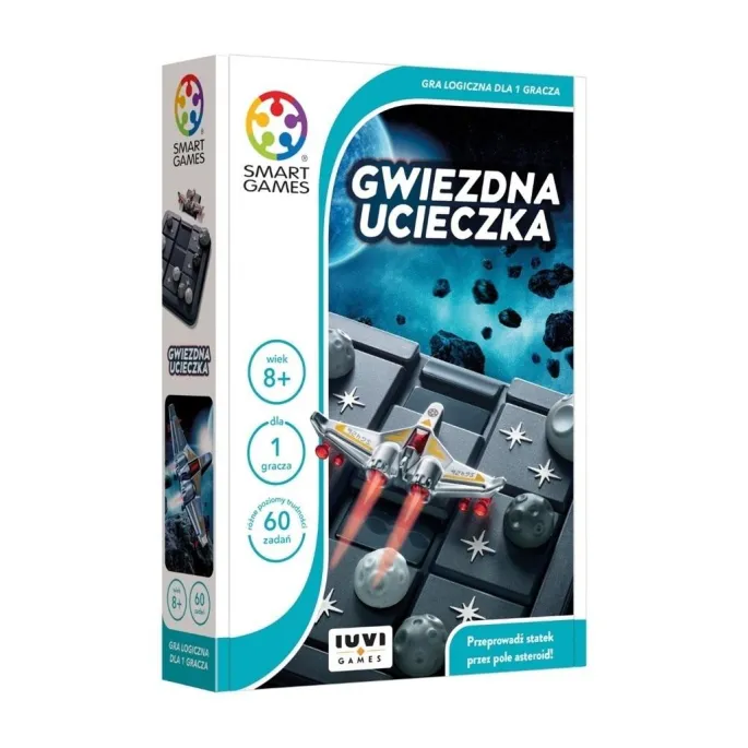 plansza i elementy gry Smart Games Gwiezdna Ucieczka w polskiej wersji