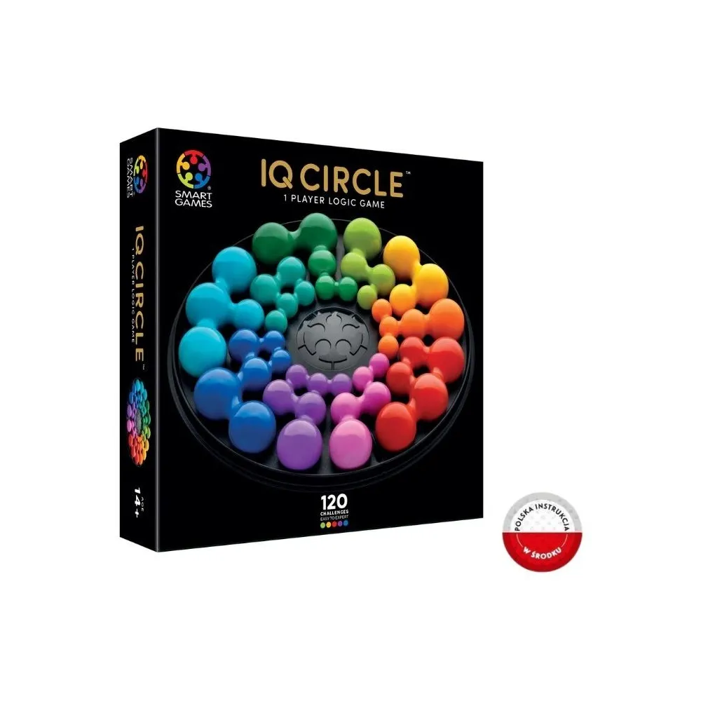 Okrągła plansza IQ Circle Deluxe z kolorowymi klockami i opakowaniem