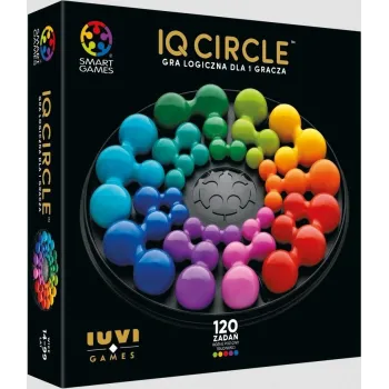kolorowe elementy IQ Circle Deluxe ułożone na okrągłej planszy podczas gry