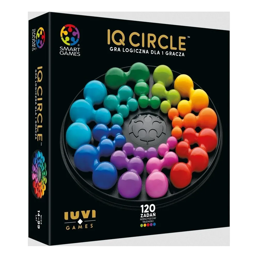kolorowe elementy IQ Circle Deluxe ułożone na okrągłej planszy podczas gry
