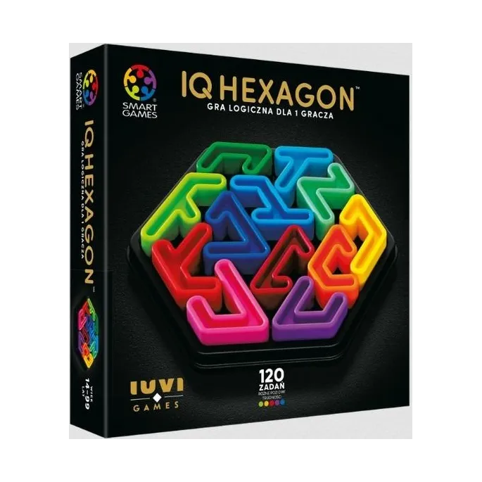 Gra IQ Hexagon Deluxe na sześciokątnej planszy z miękkimi elementami