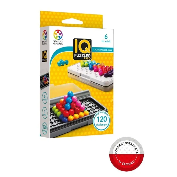Smart Games IQ Puzzler Pro z kolorowymi elementami układanki na planszy