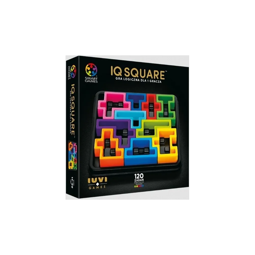 Plansza IQ Square Deluxe z kolorowymi elementami gotowa do gry
