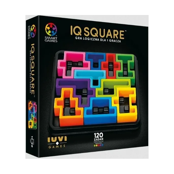 Plansza IQ Square Deluxe z kolorowymi elementami gotowa do gry