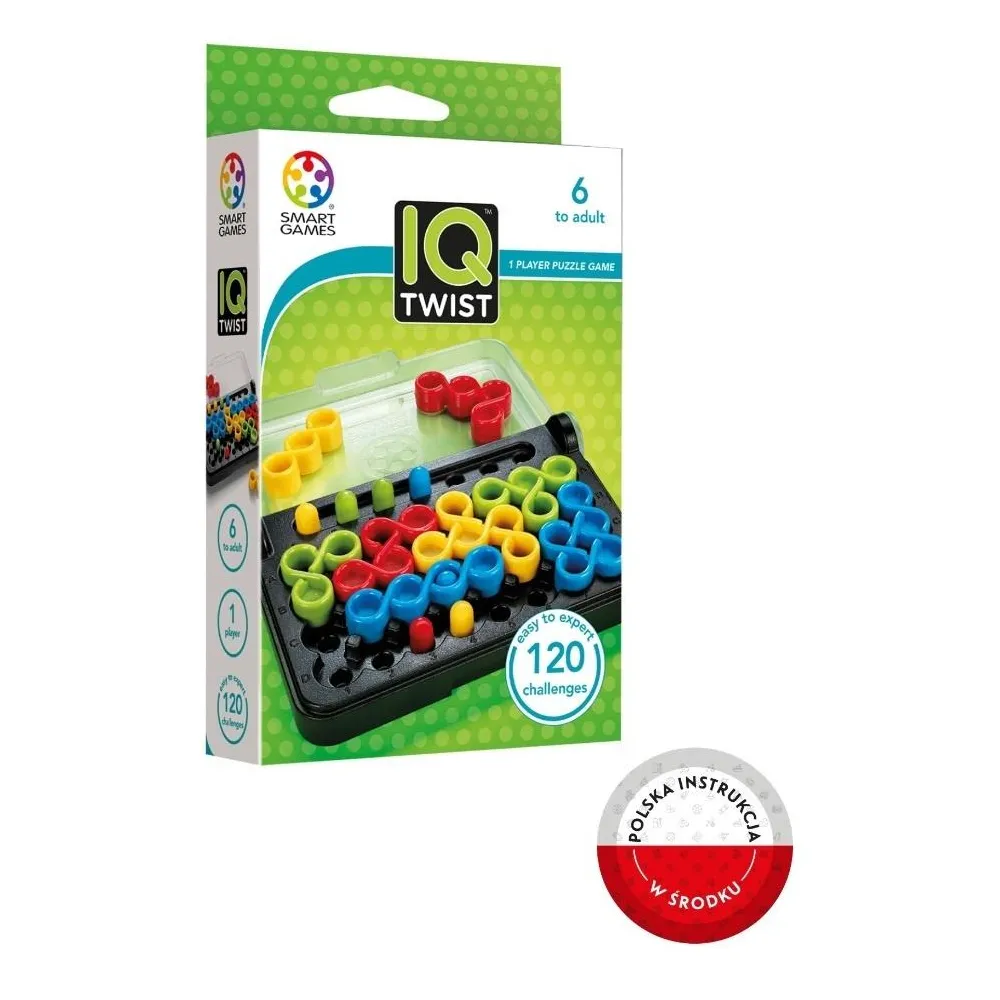 Smart Games IQ Twist w wersji angielskiej – kompaktowa plansza z kolorowymi elementami