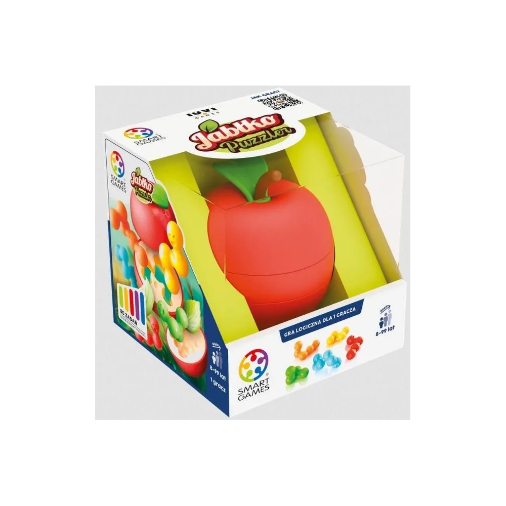 gra Smart Games Jabłko Puzzler z robaczkami i plastikowymi plasterkami jabłka