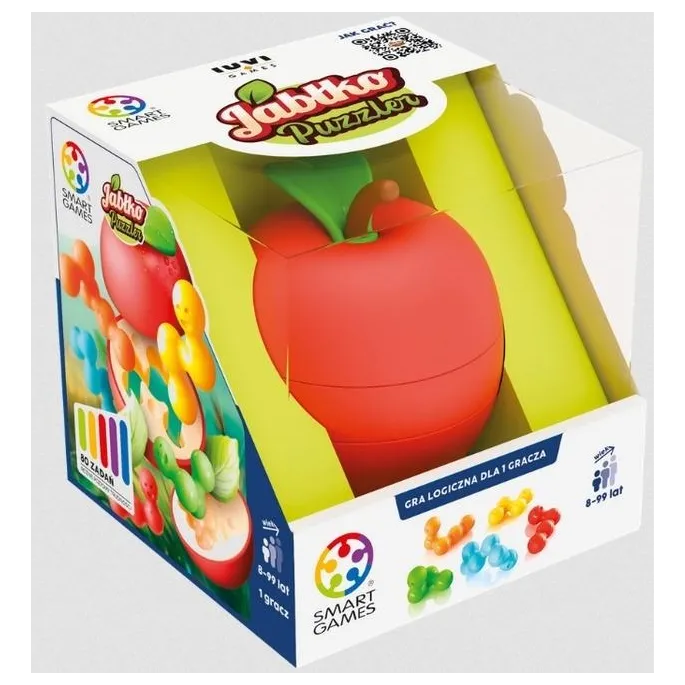 gra Smart Games Jabłko Puzzler z robaczkami i plastikowymi plasterkami jabłka