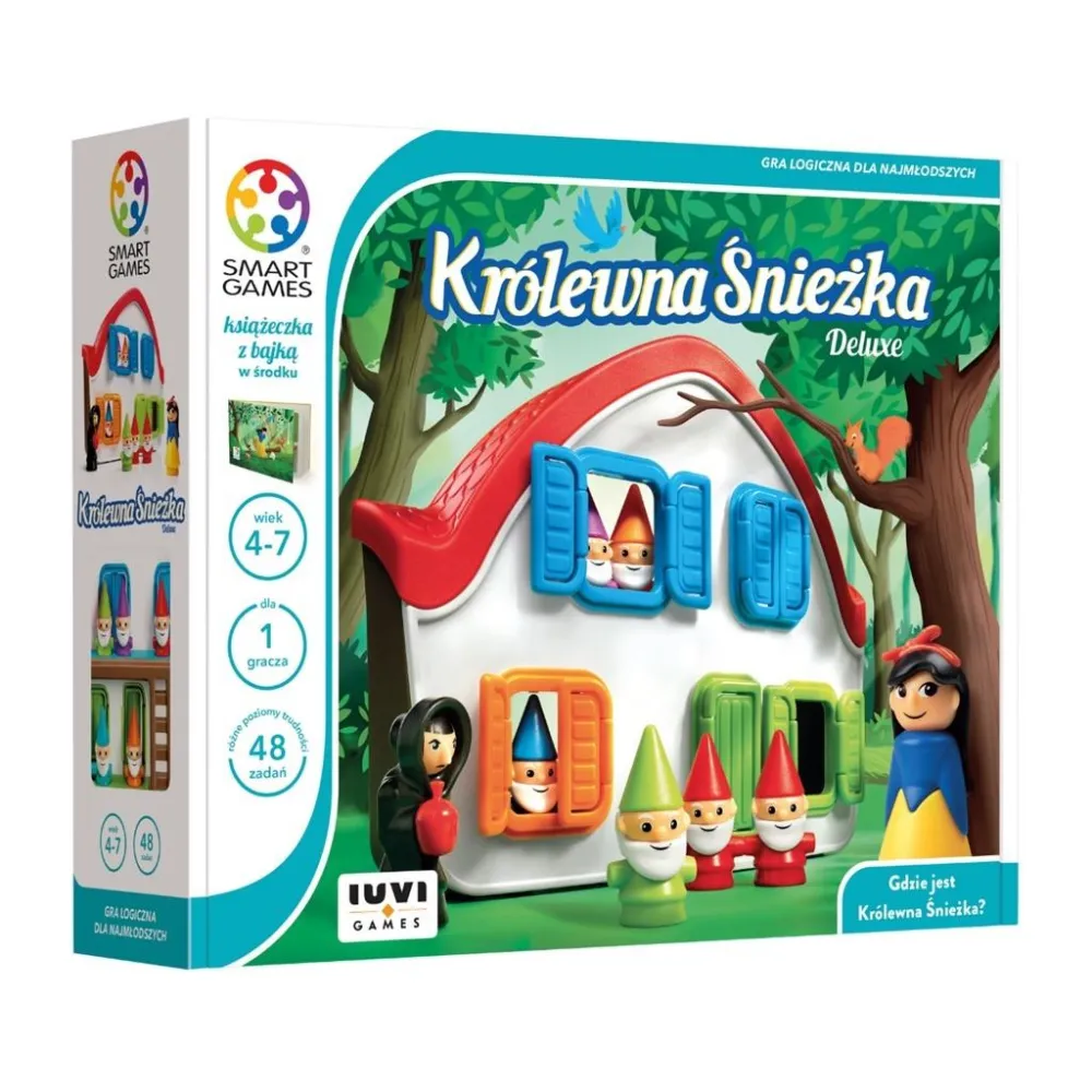 Smart Games Królewna Śnieżka prezentująca domek i figurki na planszy