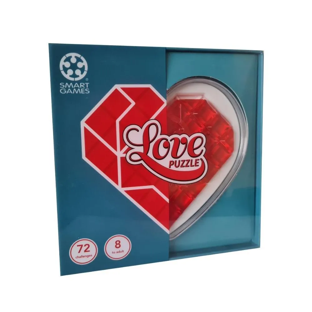 Gra Love Puzzle na planszy w kształcie serca z kolorowymi elementami